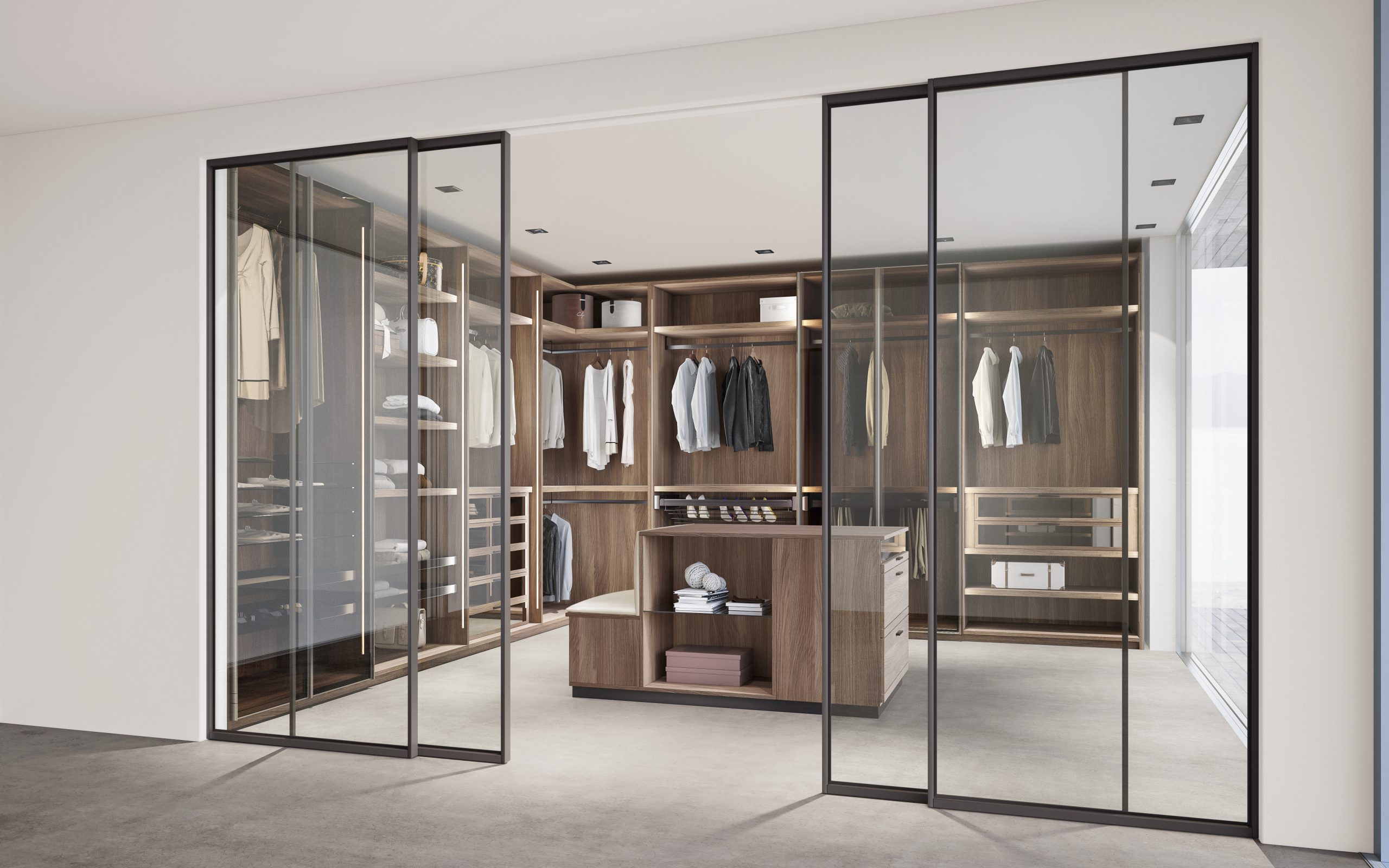 luxury modern walk in closet cabina armadio moderna